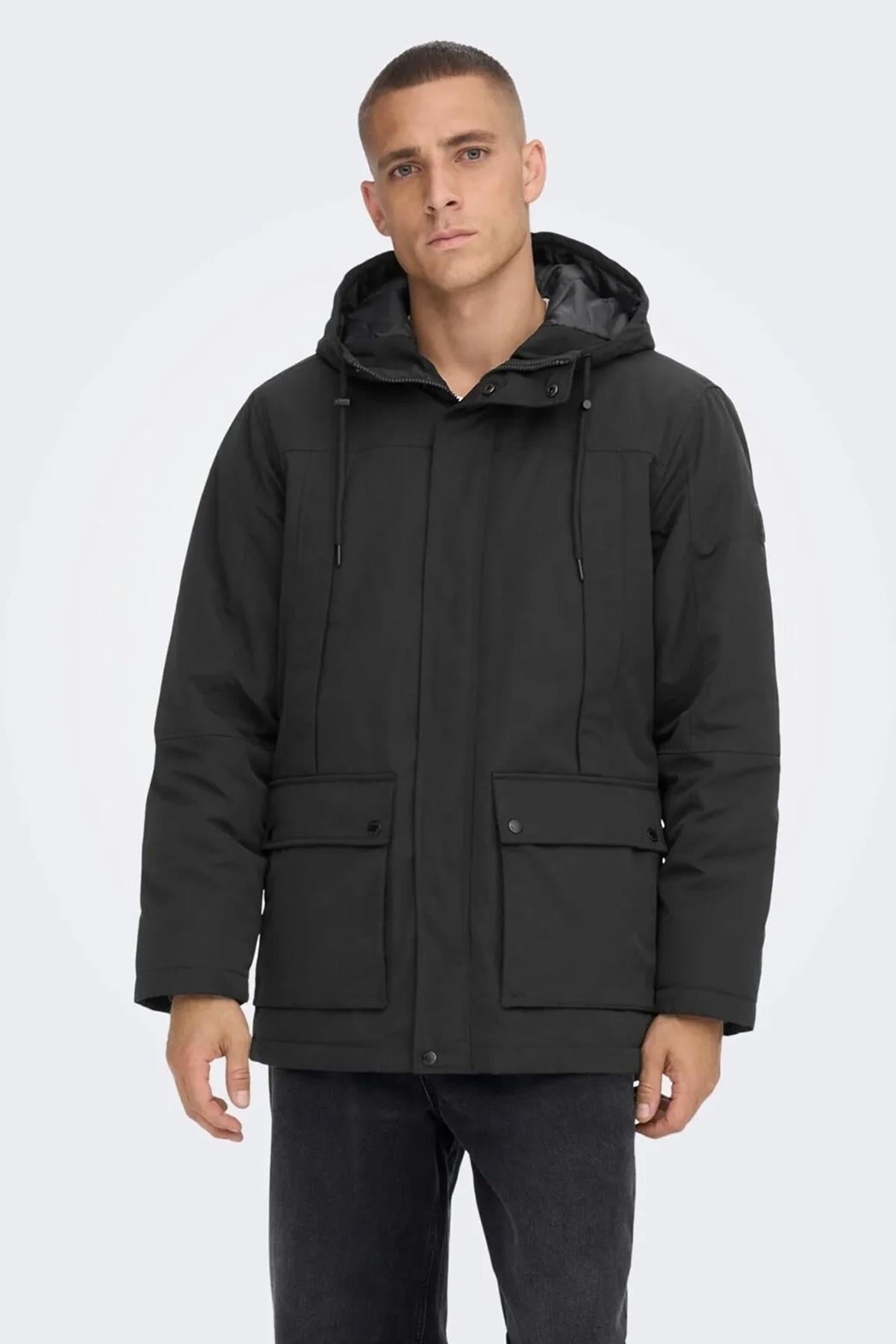 Only & Sons Onsjayden Erkek Kapüşonlu Parka Mont - 22022654  - Only & Sons - 23KW21000008