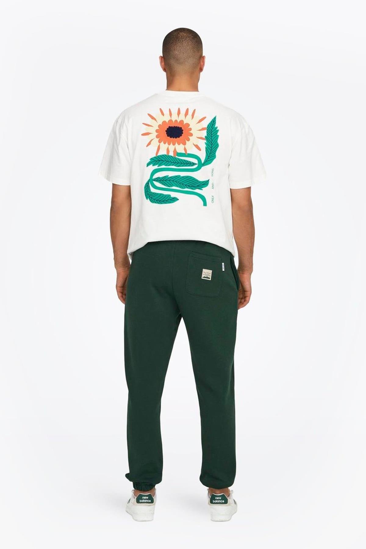 Only & Sons Onsriley Pamuklu Lastikli Paça Sweat Pants Yeşil Eşofman Altı - 22030142 - Only & Sons - 2-22030142
