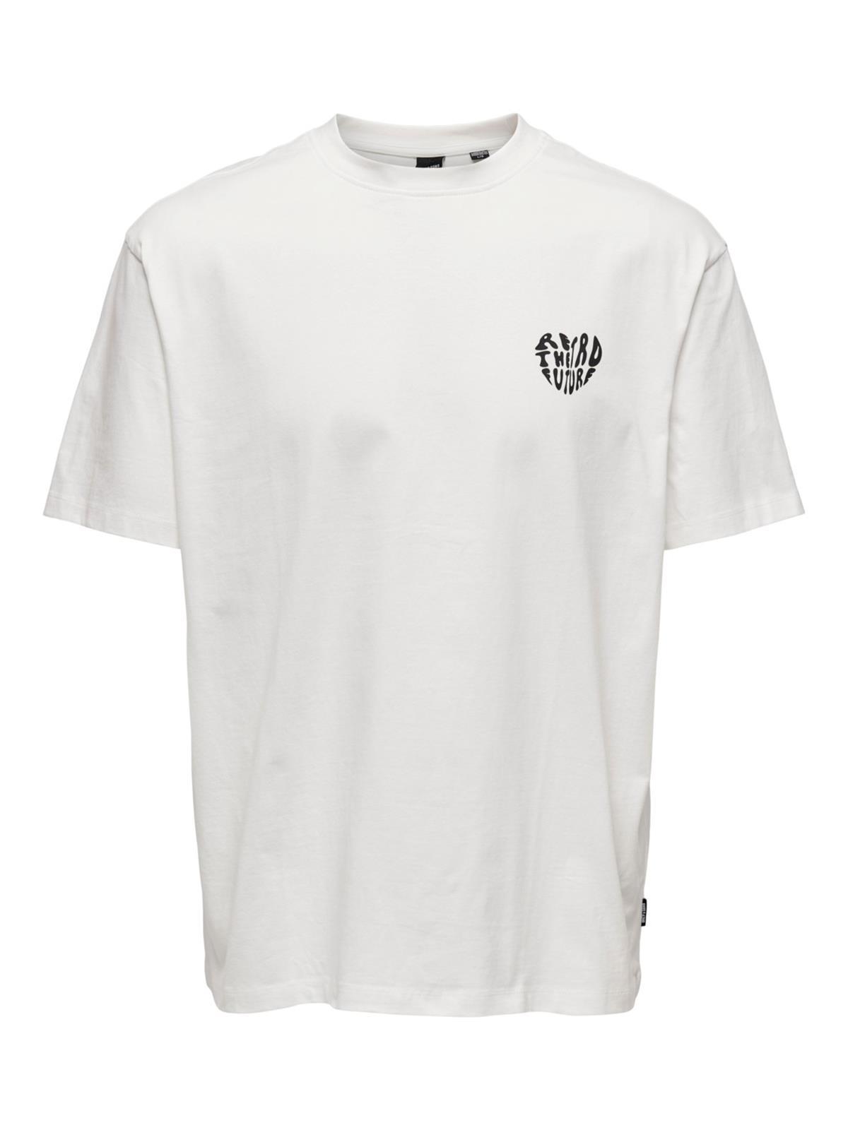Only & Sons Pamuklu Sırt Baskılı Rahat Kalıp T-shirt ONSHANS CAMO - 22024804 - Only & Sons - 22024804