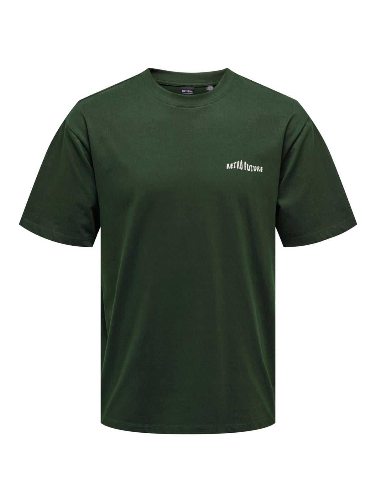 Only & Sons Pamuklu Sırt Baskılı Rahat Kalıp T-shirt ONSHANS CAMO - 22024804 - Only & Sons - 22024804