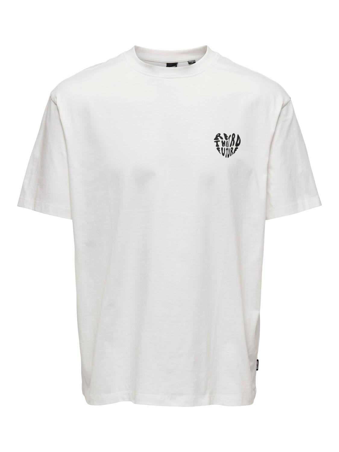 Only & Sons Pamuklu Sırt Baskılı Rahat Kalıp T-shirt ONSHANS CAMO - 22024804 - Only & Sons - 22024804