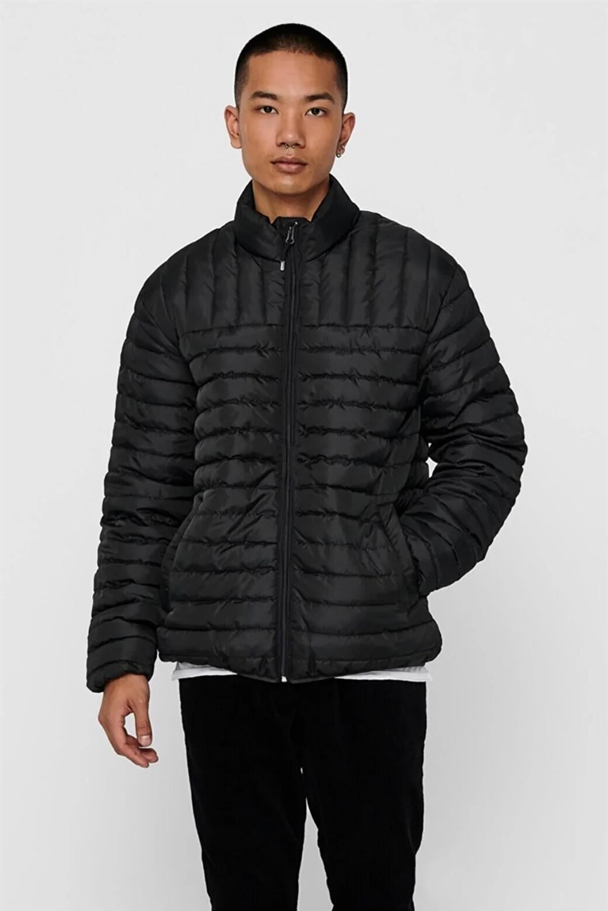 Only & Sons Paul Erkek Siyah Şişme Mont - 22015122 - Only & Sons - 22015122-Black