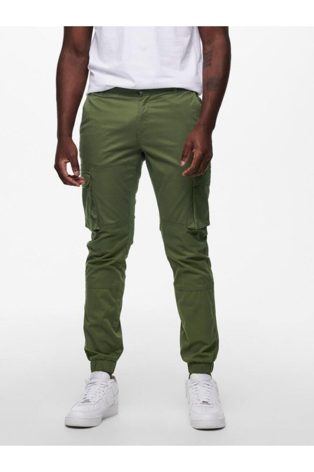 Only & Sons Stage Erkek Kargo Pantolon 22016687 - Only & Sons - 22016687-Olive Nigh