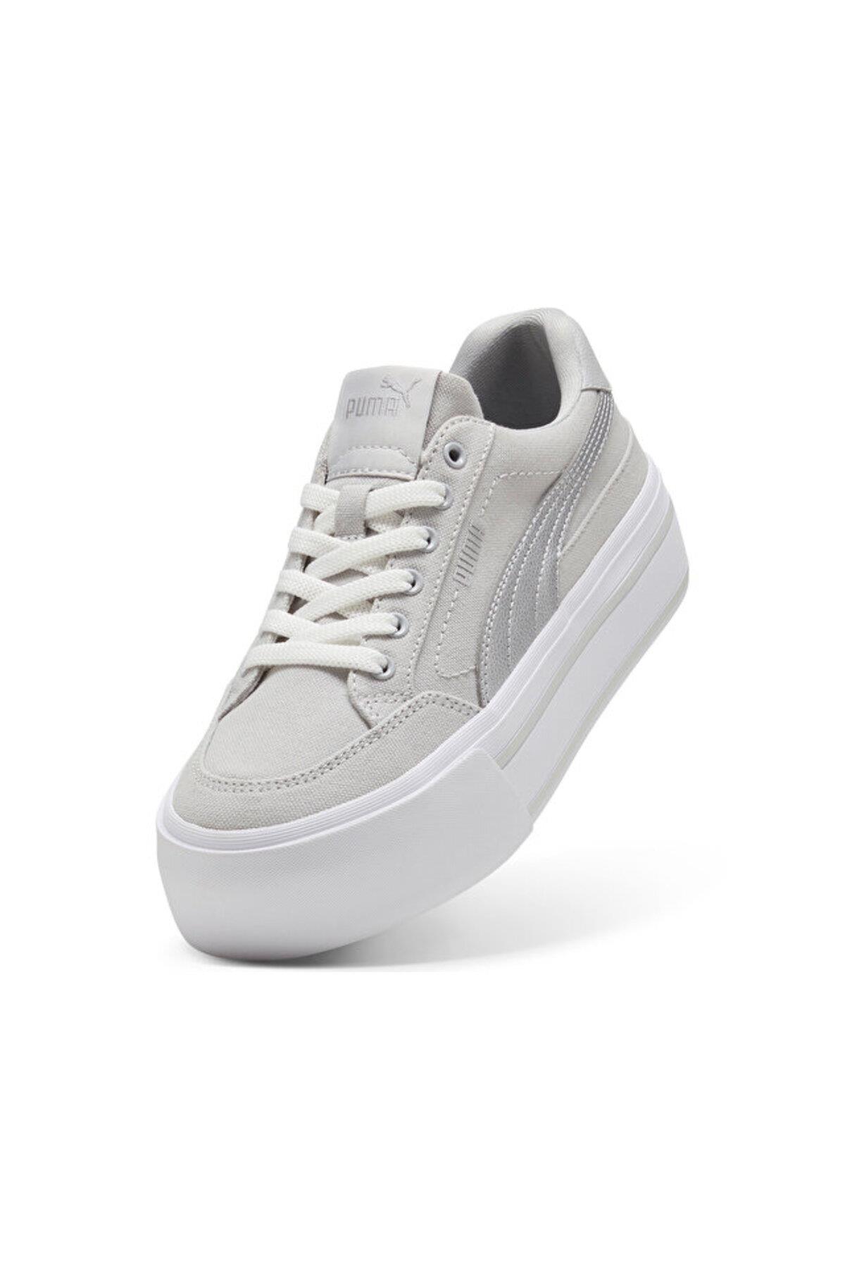 Puma Cort Classic Vulc Fs Platform Kadın Gri Günlük Ayakkabı 40232903 - Puma - 40232903-K