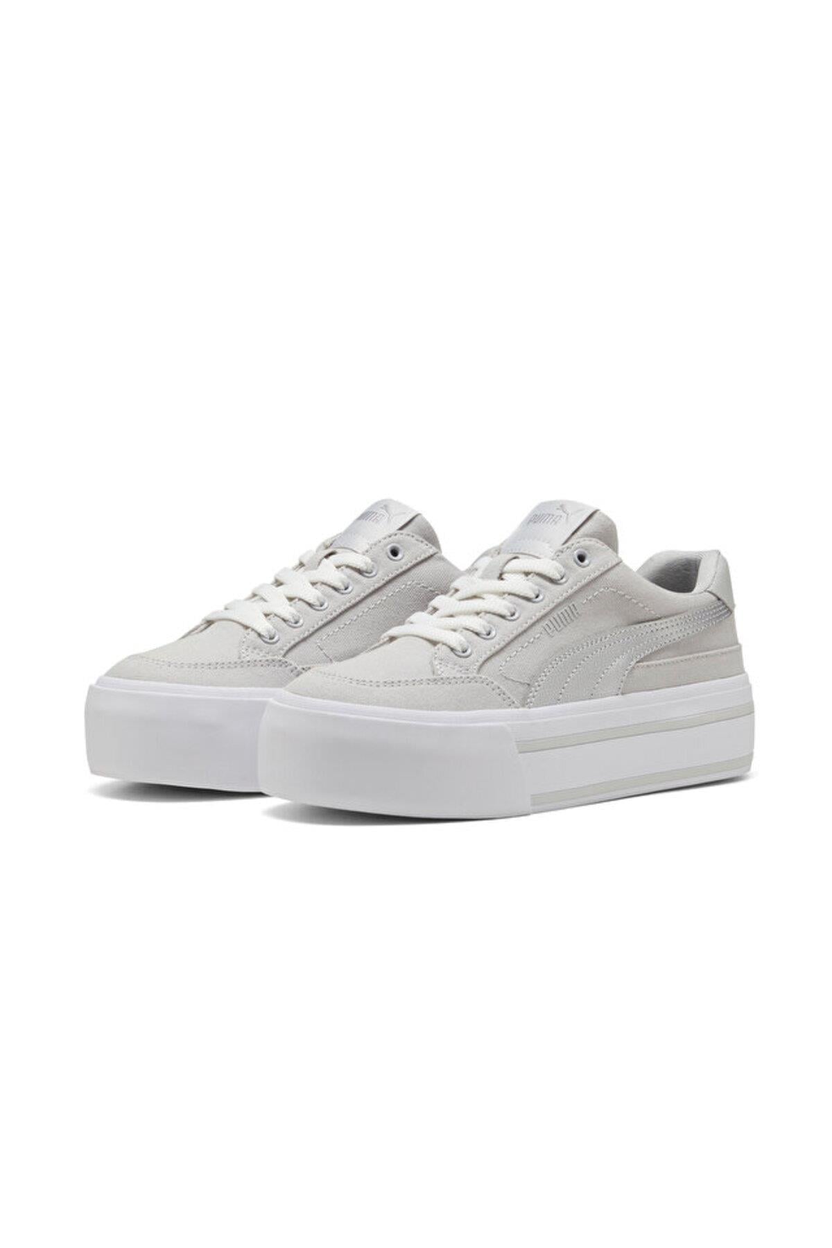 Puma Cort Classic Vulc Fs Platform Kadın Gri Günlük Ayakkabı 40232903 - Puma - 40232903-K