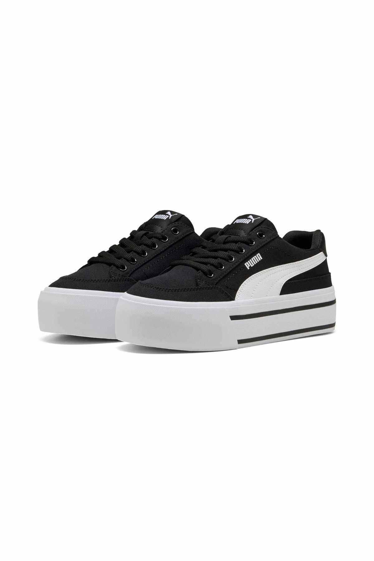 Puma Court Classic Vulc Platform Siyah Beyaz Kadın Ayakkabı-402329 - Puma - 402329-S