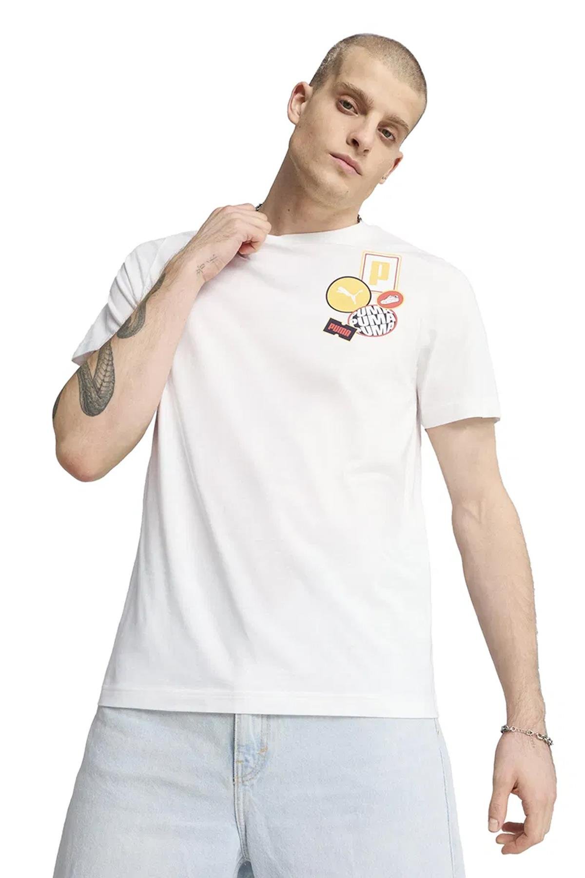 Puma Erkek Beyaz Graphics Icon Tee Spor T-Shirt - 68482902 - Puma - 2-68482902