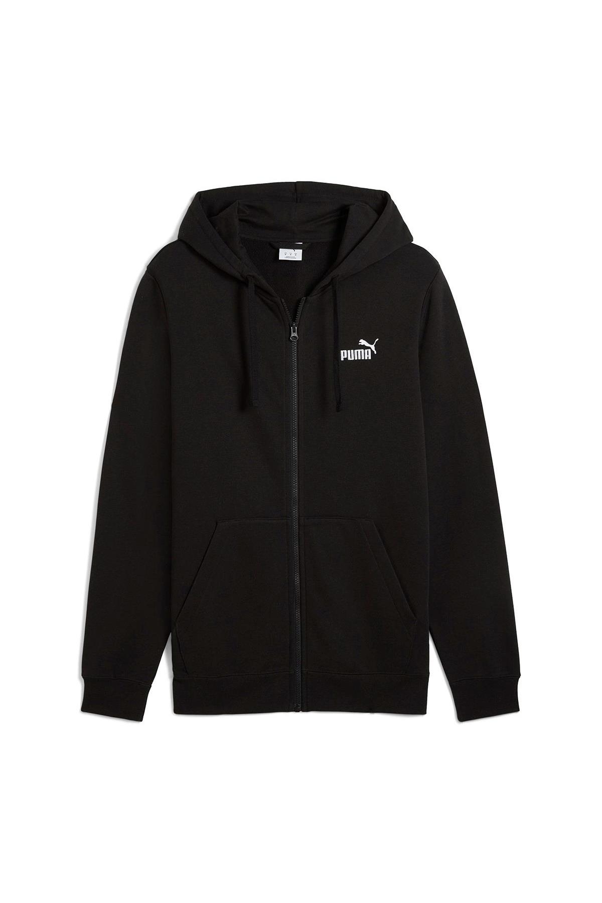 Puma Erkek Ess Full-Zip Hoodie Siyah Sweatshirt - 68258801 - Puma - 682588