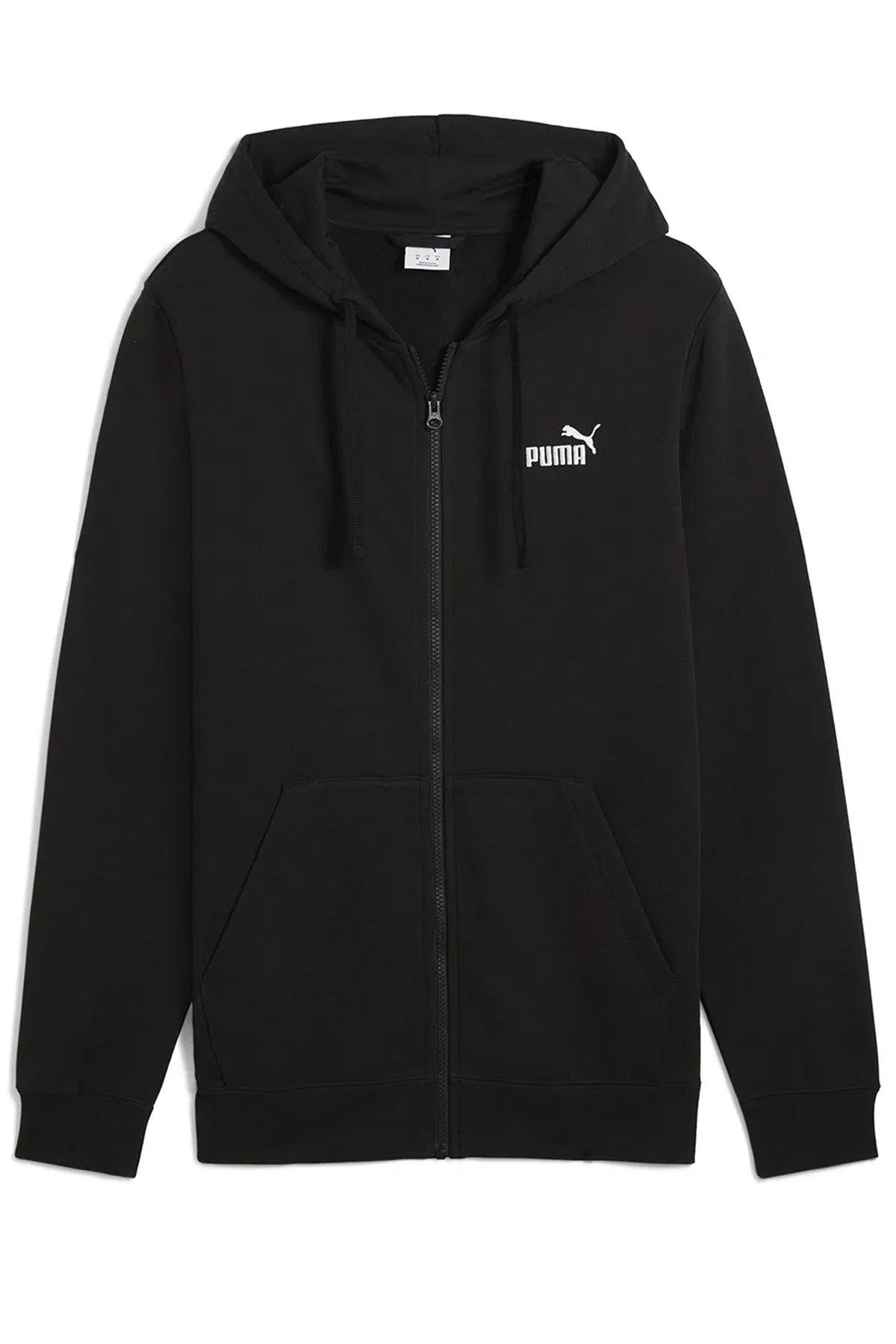 Puma Erkek Ess Full-Zip Hoodie Siyah Sweatshirt - 68258801 - Puma - 682588