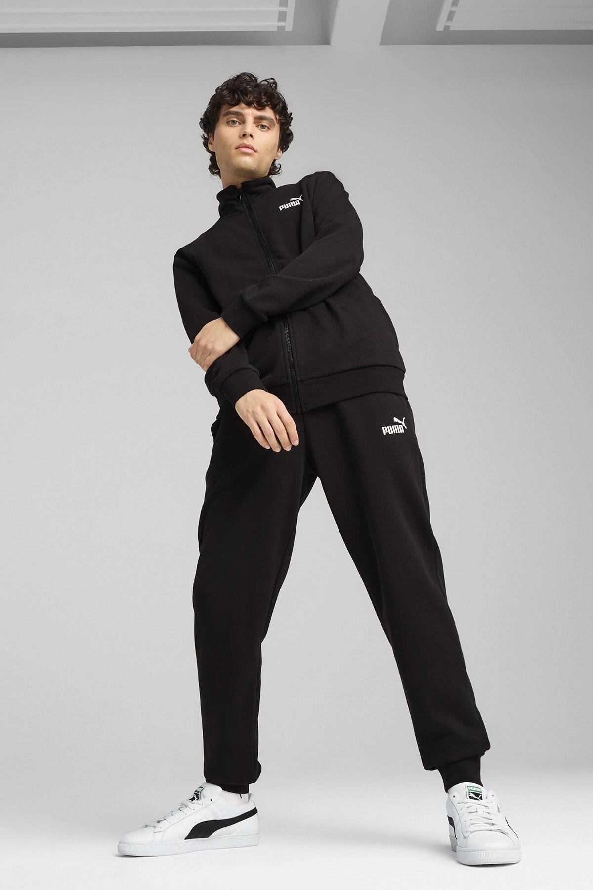 Puma Erkek Siyah Ess Sweat Suit Alt Üst Eşofman Takımı 68484801-Siyah - Puma - 68484801