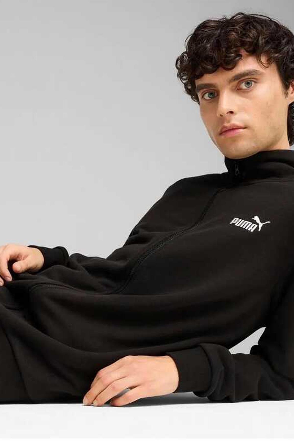 Puma Erkek Siyah Ess Sweat Suit Alt Üst Eşofman Takımı 68484801-Siyah - Puma - 68484801