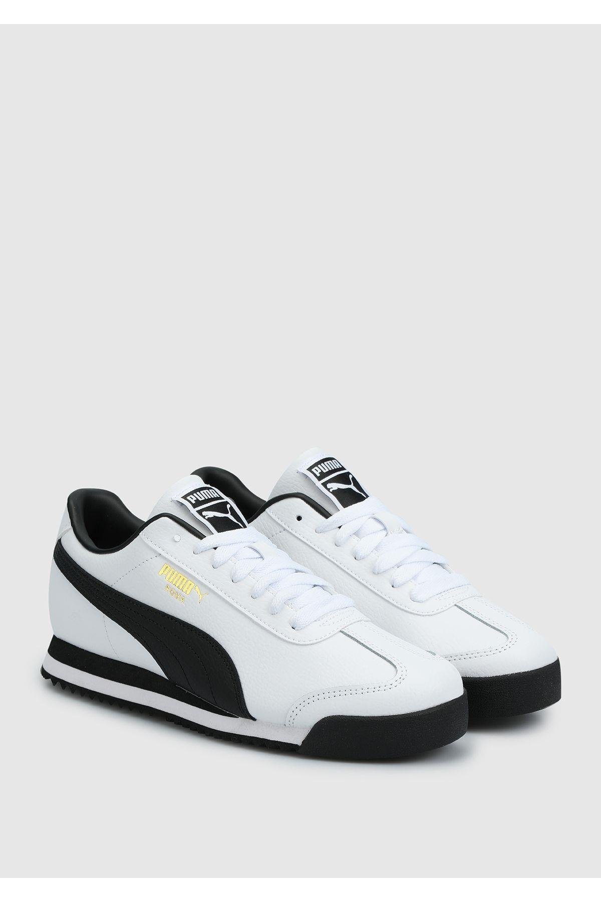Puma Roma 24 Standart Erkek Siyah Beyaz Spor Ayakkabı Sneaker - (396868-01) - Puma - P-00000001576
