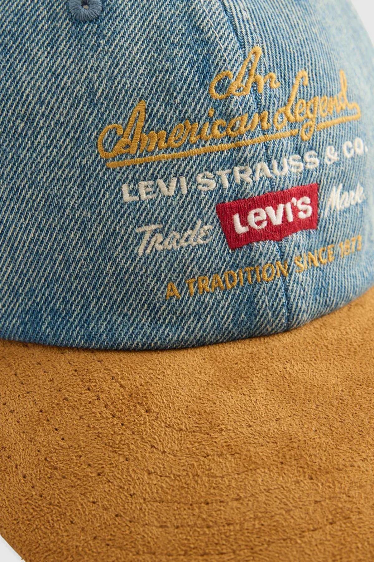 Relaxed Unisex Dad Cap Denim Grafik Şapka - 004BQ-0001 - Levi's - 004BQ-0001