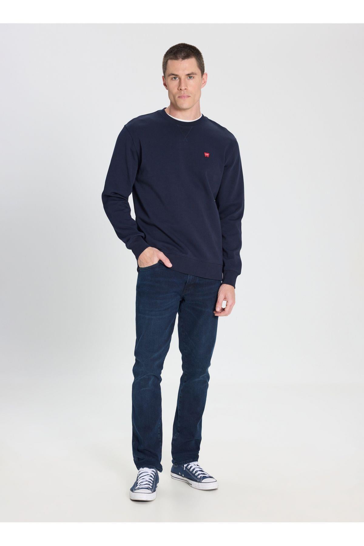 Wrangler Bisiklet Yaka Lacivert Erkek Sweatshirt - W242726410  - Wrangler - 5003211799