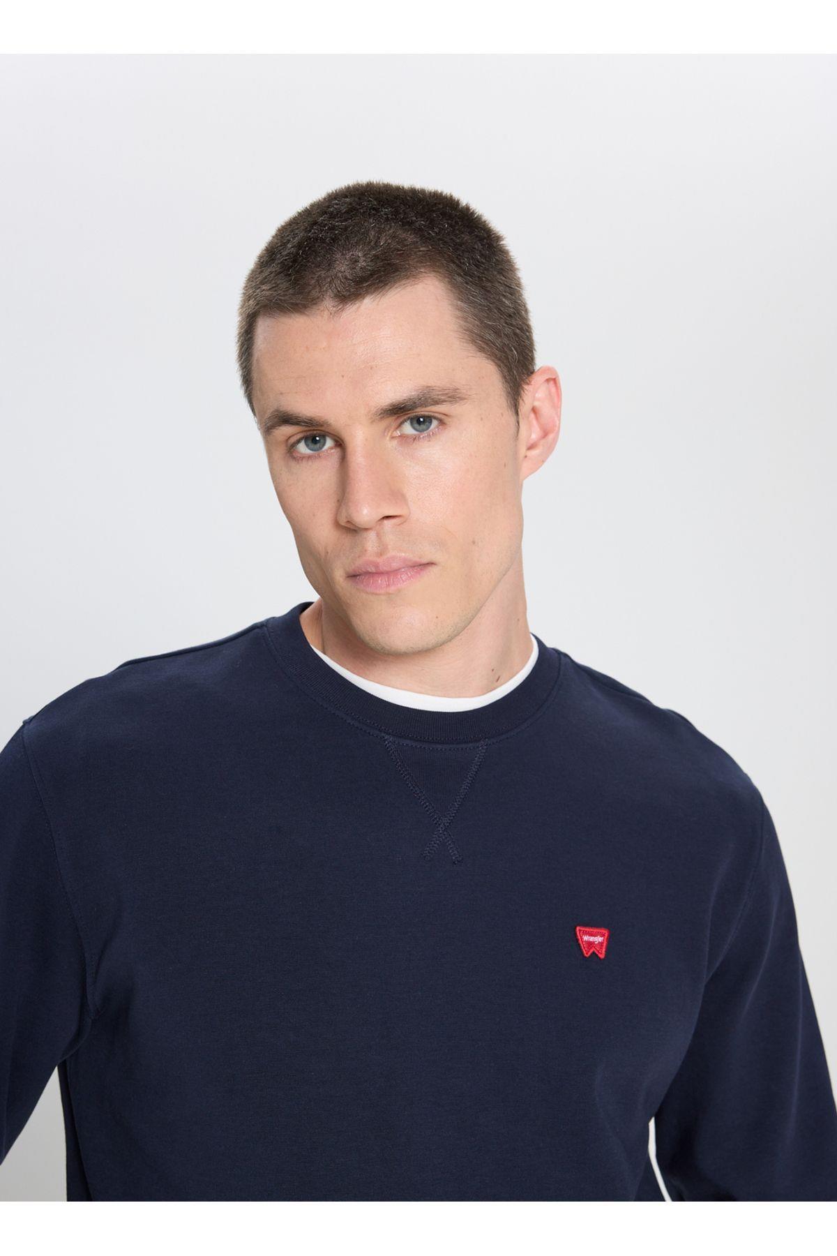Wrangler Bisiklet Yaka Lacivert Erkek Sweatshirt - W242726410  - Wrangler - 5003211799
