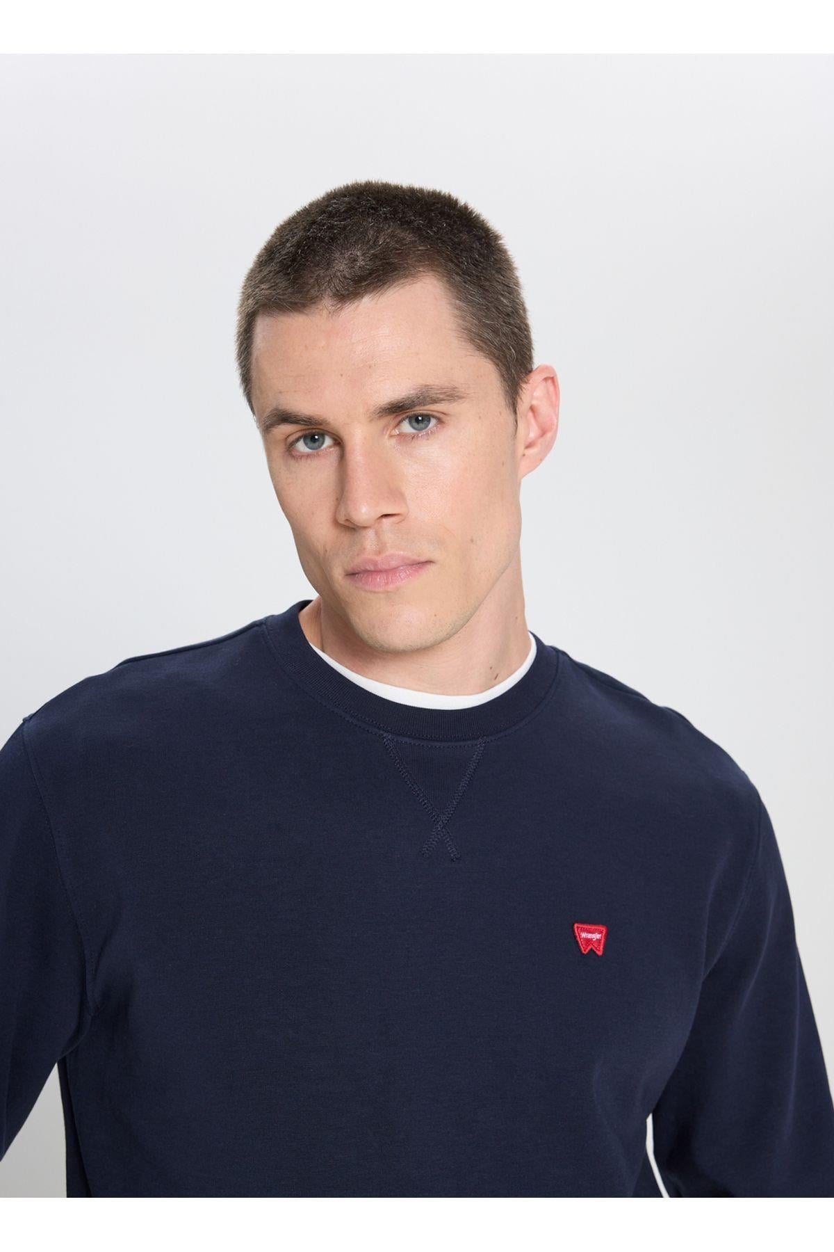 Wrangler Bisiklet Yaka Lacivert Erkek Sweatshirt - W242726410  - Wrangler - 5003211799