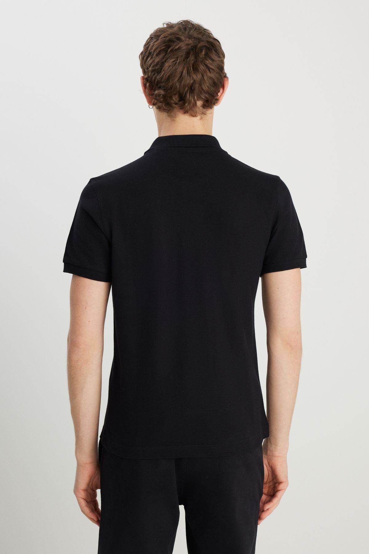 Wrangler Erkek %100 Pamuk Regular Fit Siyah Polo Yaka T-Shirt - W7D5K4XX2T001 - Wrangler - W7D5K4XX2T001
