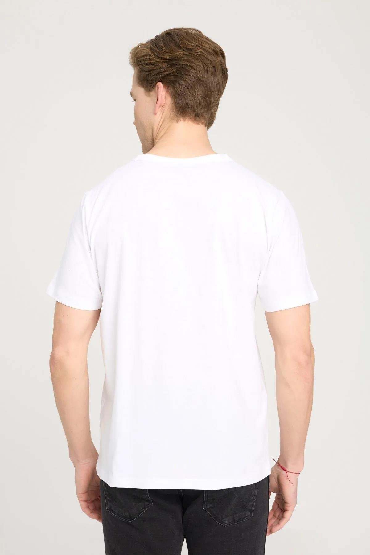 Wrangler Erkek Basic Logo Regular Fit Bisiklet Yaka Pamuklu Tişört - W241575 - Wrangler - W241575