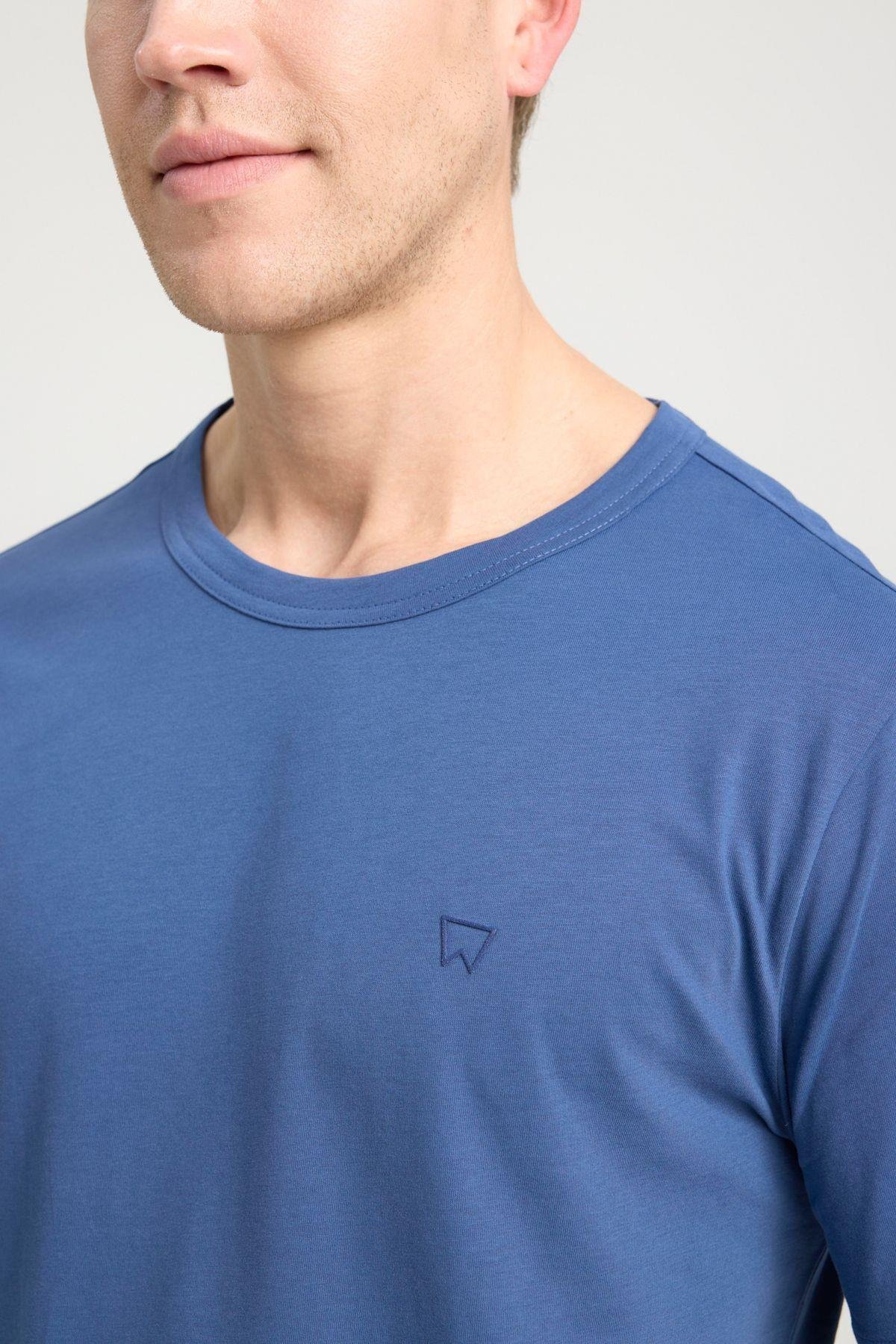 Wrangler Erkek Basic Logo Regular Fit Bisiklet Yaka Pamuklu Tişört - W241575 - Wrangler - W241575
