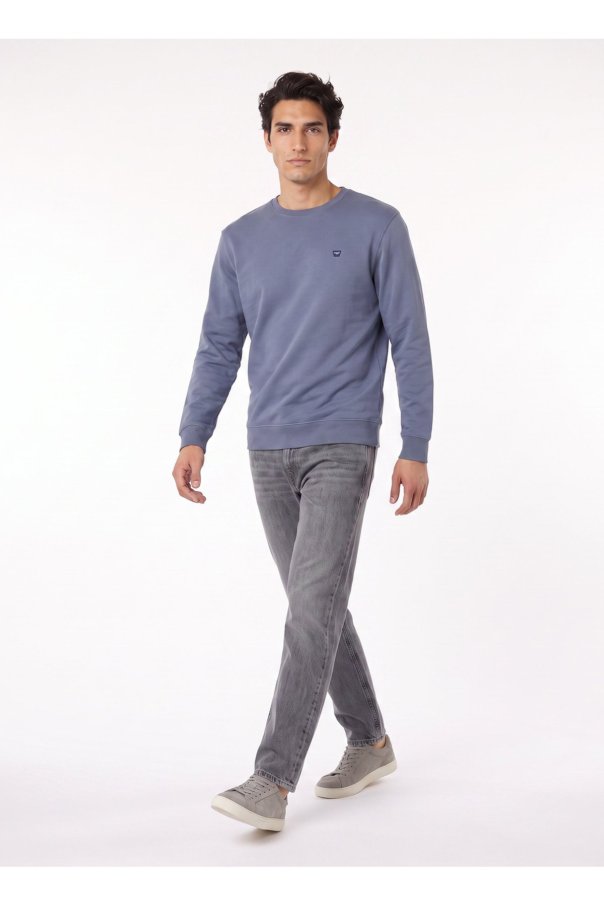 Wrangler Erkek Bisiklet Yaka Mavi Sweatshirt-GW2520255 - Wrangler - 5003414650