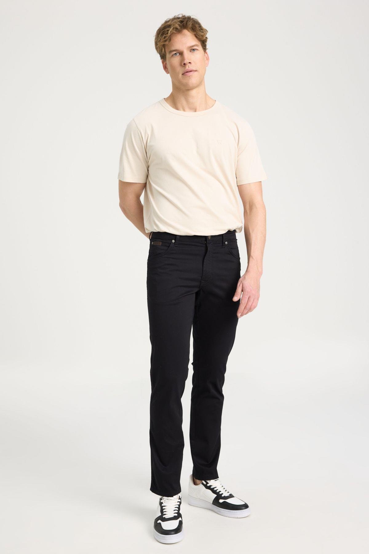 Wrangler Erkek Normal Bel Slim Fit Siyah Chino Pantolon Texas Slim Pantolon- W12001 - Wrangler - 5003007556
