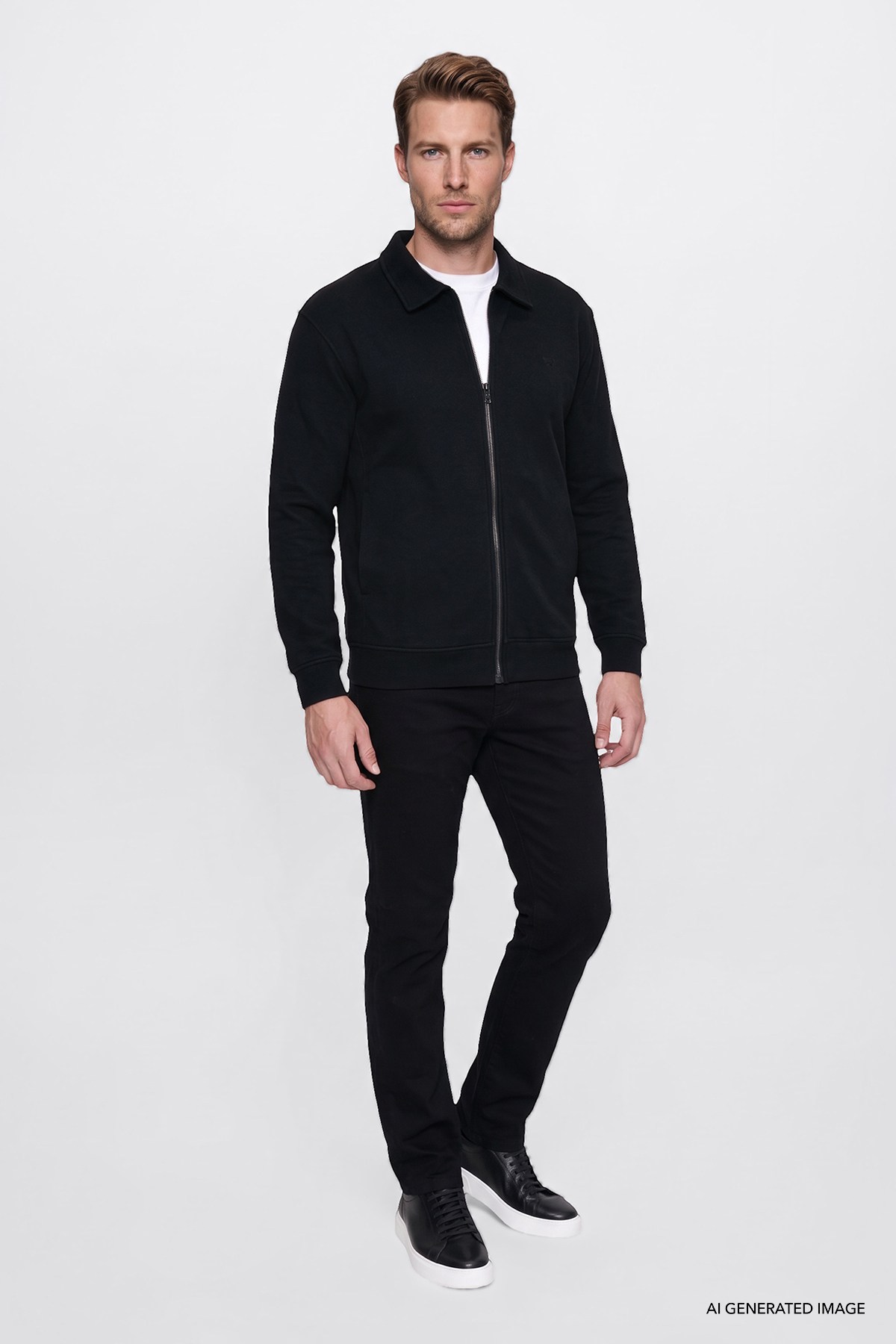Wrangler Erkek Pamuklu Relaxed Fit Dik Yaka Fermuarlı Selanik Örgü Sweatshirt-W2620068 - Wrangler - W2620068