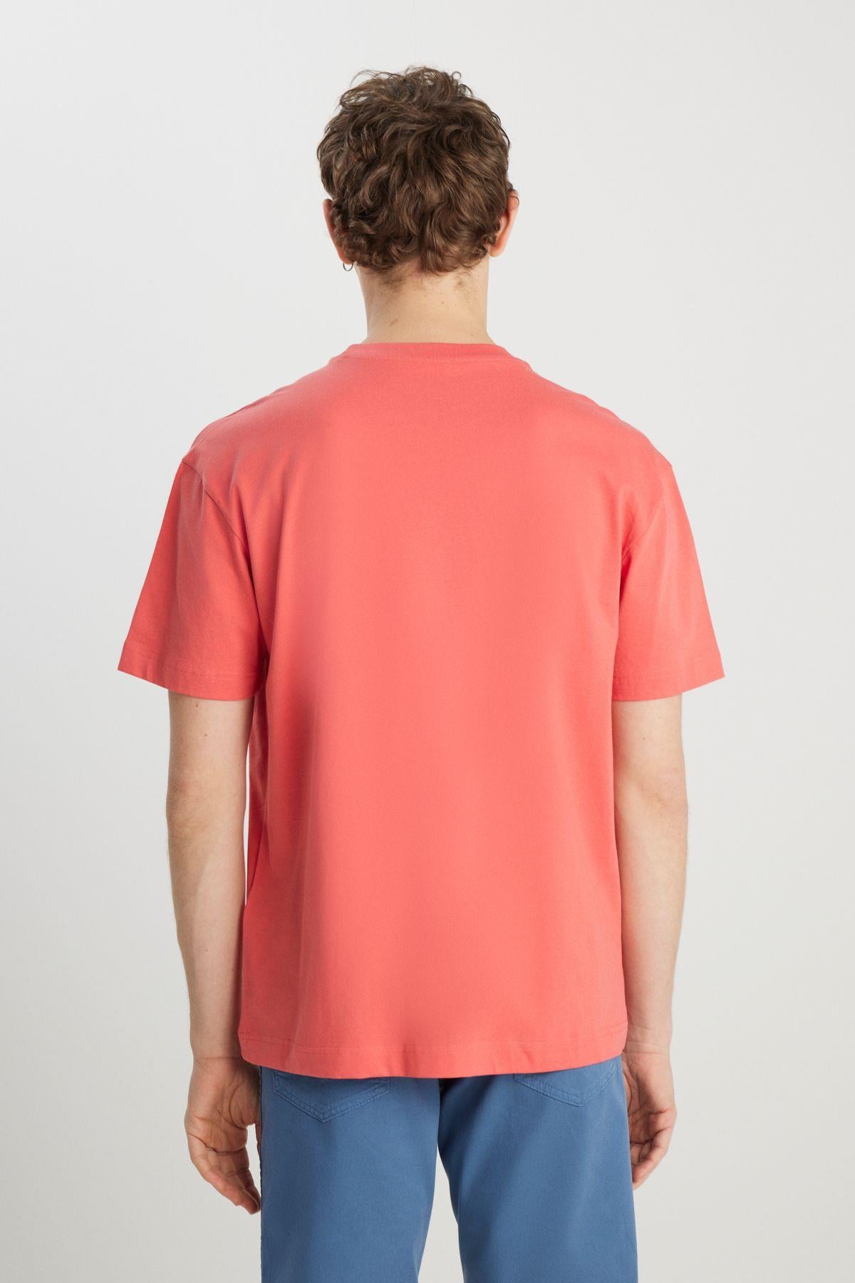 Wrangler Erkek Regular Fit Bisiklet Yaka %100 Pamuk Pembe T-Shirt - W7NM20387733L - Wrangler - W7NM20387733L
