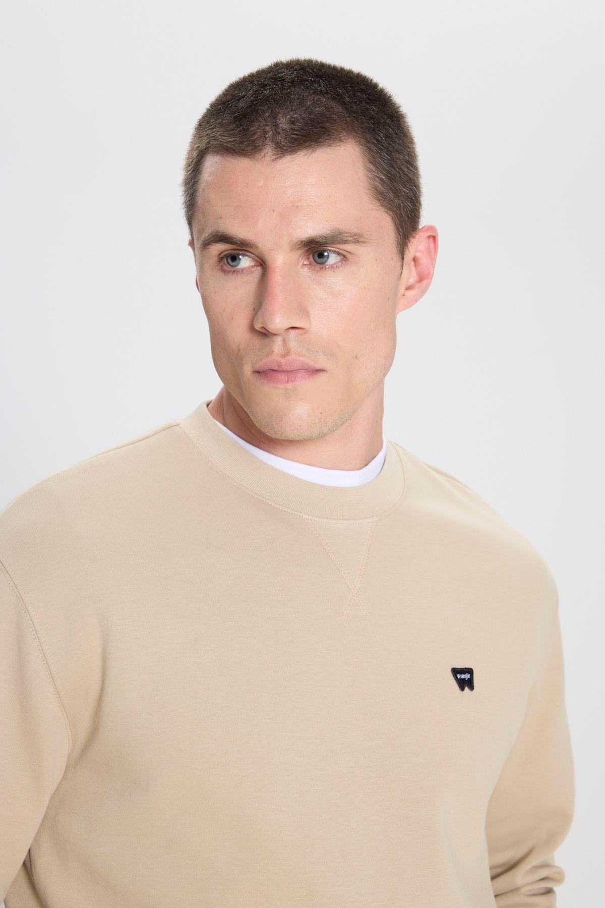 Wrangler Erkek Regular Fit Bisiklet Yaka Bej Sweatshirt - W242726614 - Wrangler - muk-W242726