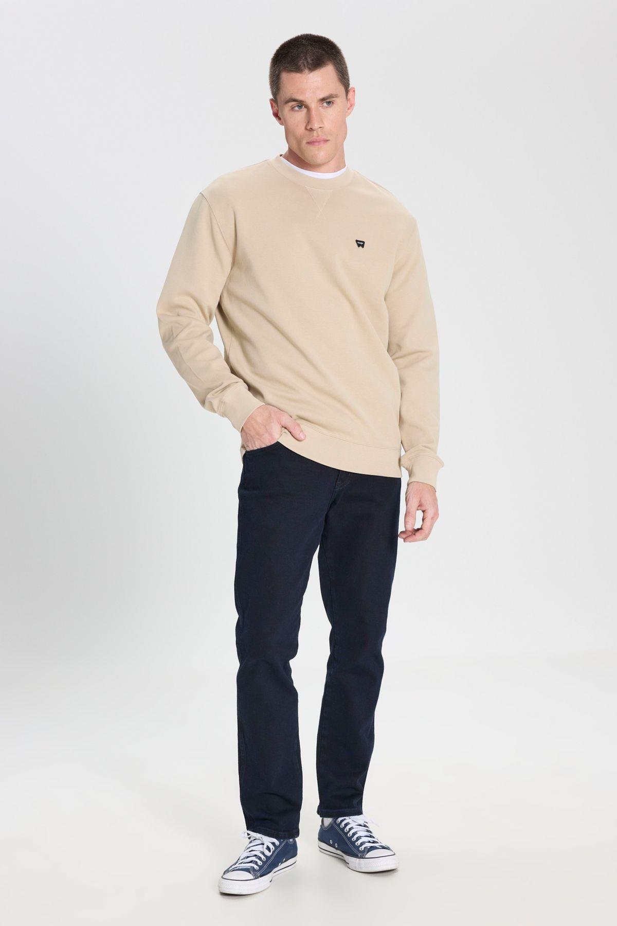 Wrangler Erkek Regular Fit Bisiklet Yaka Bej Sweatshirt - W242726614 - Wrangler - muk-W242726