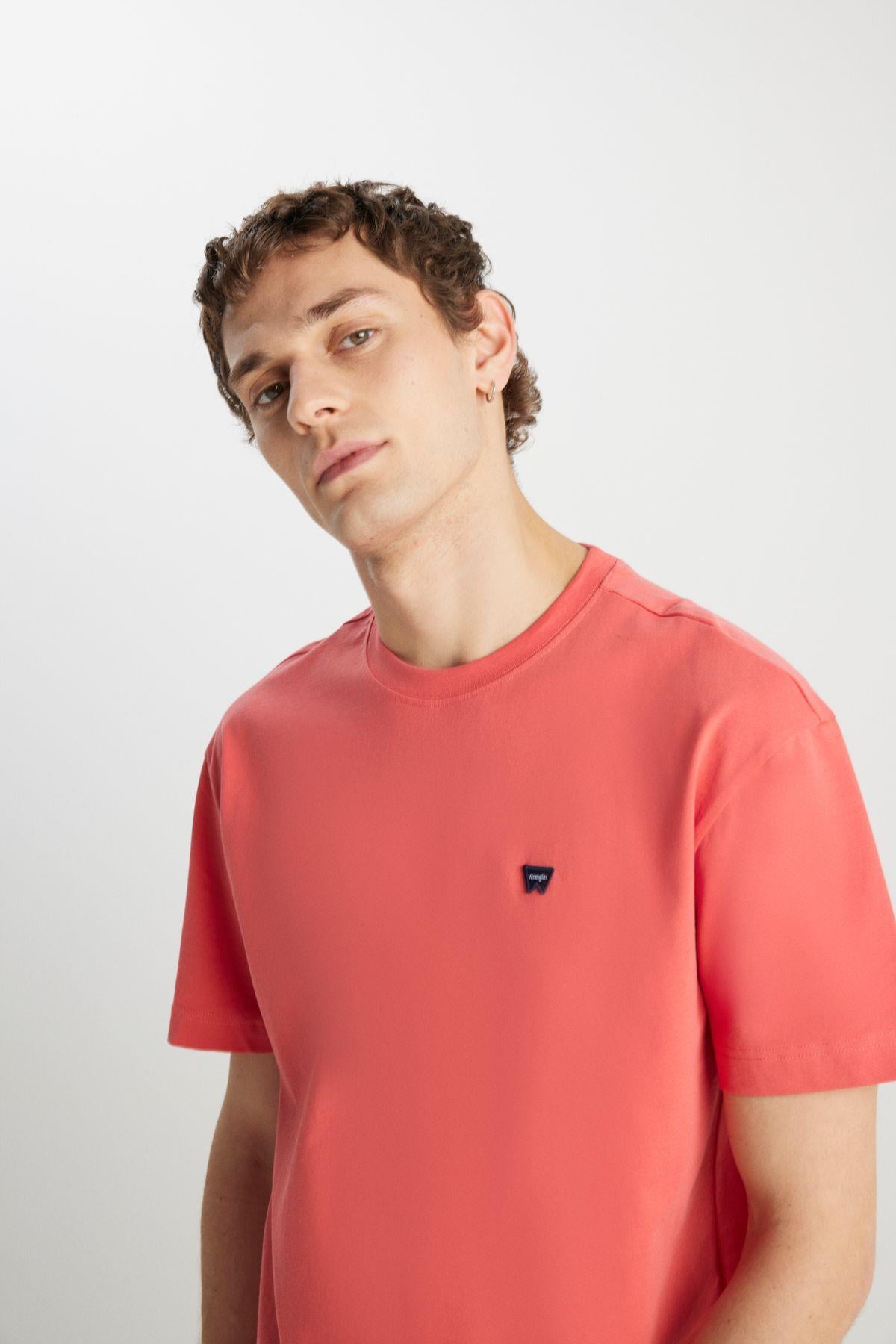 Wrangler Erkek Regular Fit Bisiklet Yaka %100 Pamuk Pembe T-Shirt - W7NM20387733L - Wrangler - W7NM20387733L