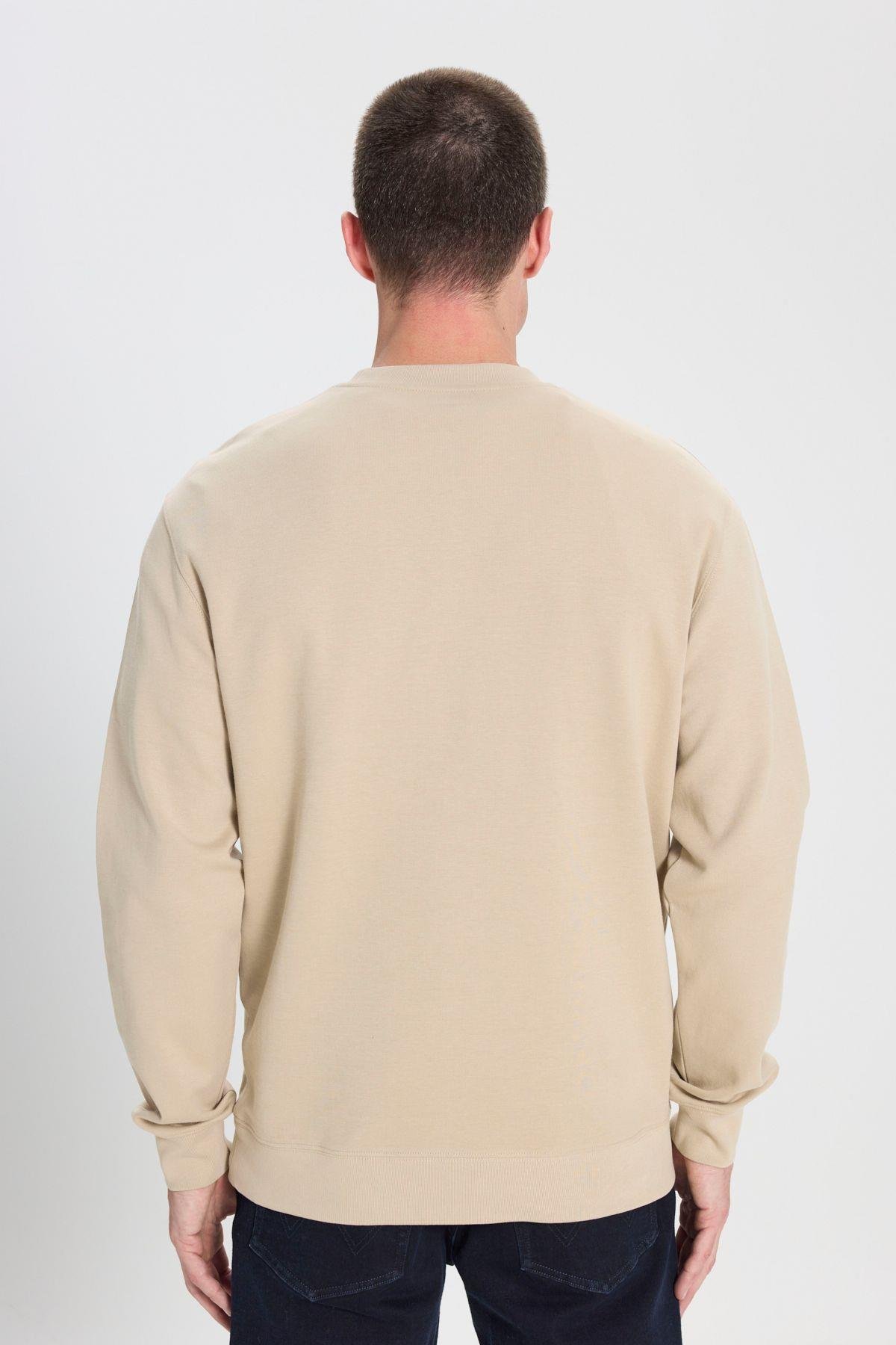 Wrangler Erkek Regular Fit Bisiklet Yaka Bej Sweatshirt - W242726614 - Wrangler - muk-W242726