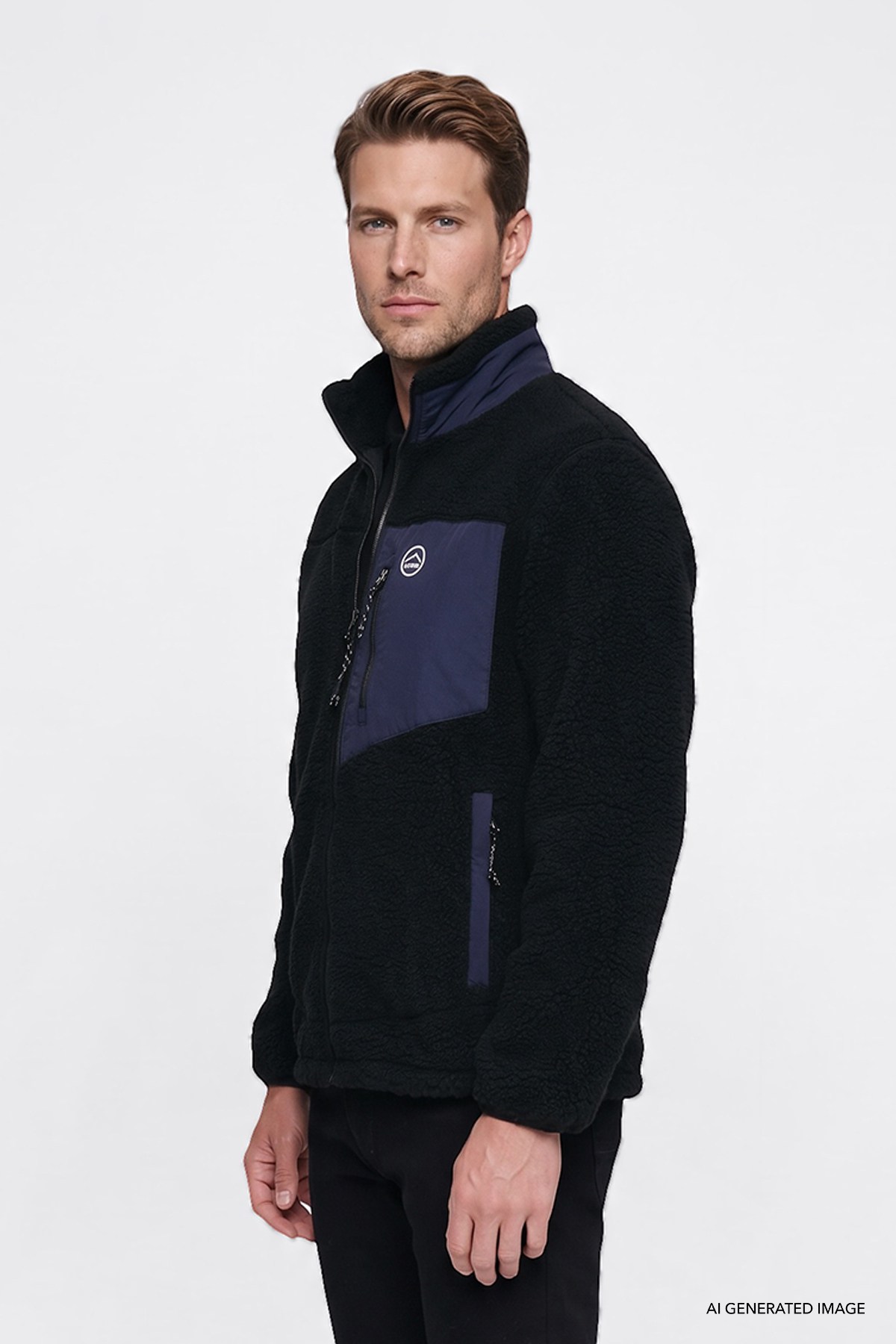 Wrangler Erkek Regular Fit Dik Yaka Tam Fermuarlı Cepli Sherpa Sweatshirt Polar-W2620003 - Wrangler - W2620003-S