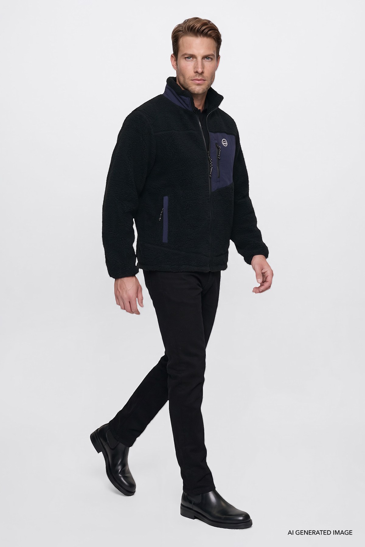Wrangler Erkek Regular Fit Dik Yaka Tam Fermuarlı Cepli Sherpa Sweatshirt Polar-W2620003 - Wrangler - W2620003-S