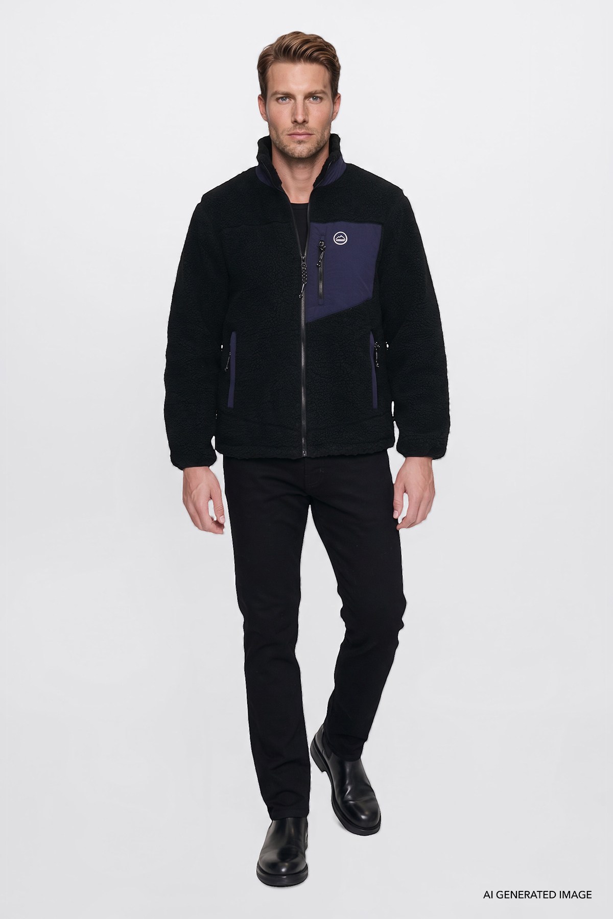 Wrangler Erkek Regular Fit Dik Yaka Tam Fermuarlı Cepli Sherpa Sweatshirt Polar-W2620003 - Wrangler - W2620003-S