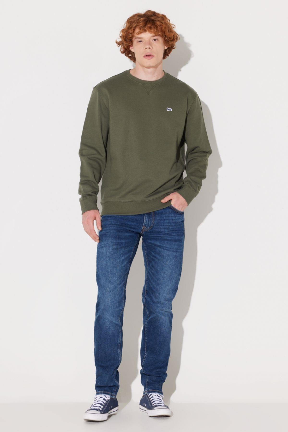 Wrangler Erkek Regular Fit Normal Kesim Pamuk Bisiklet Yaka Şardonlu Sweatshirt - L81IRY - Lee - L81IRY