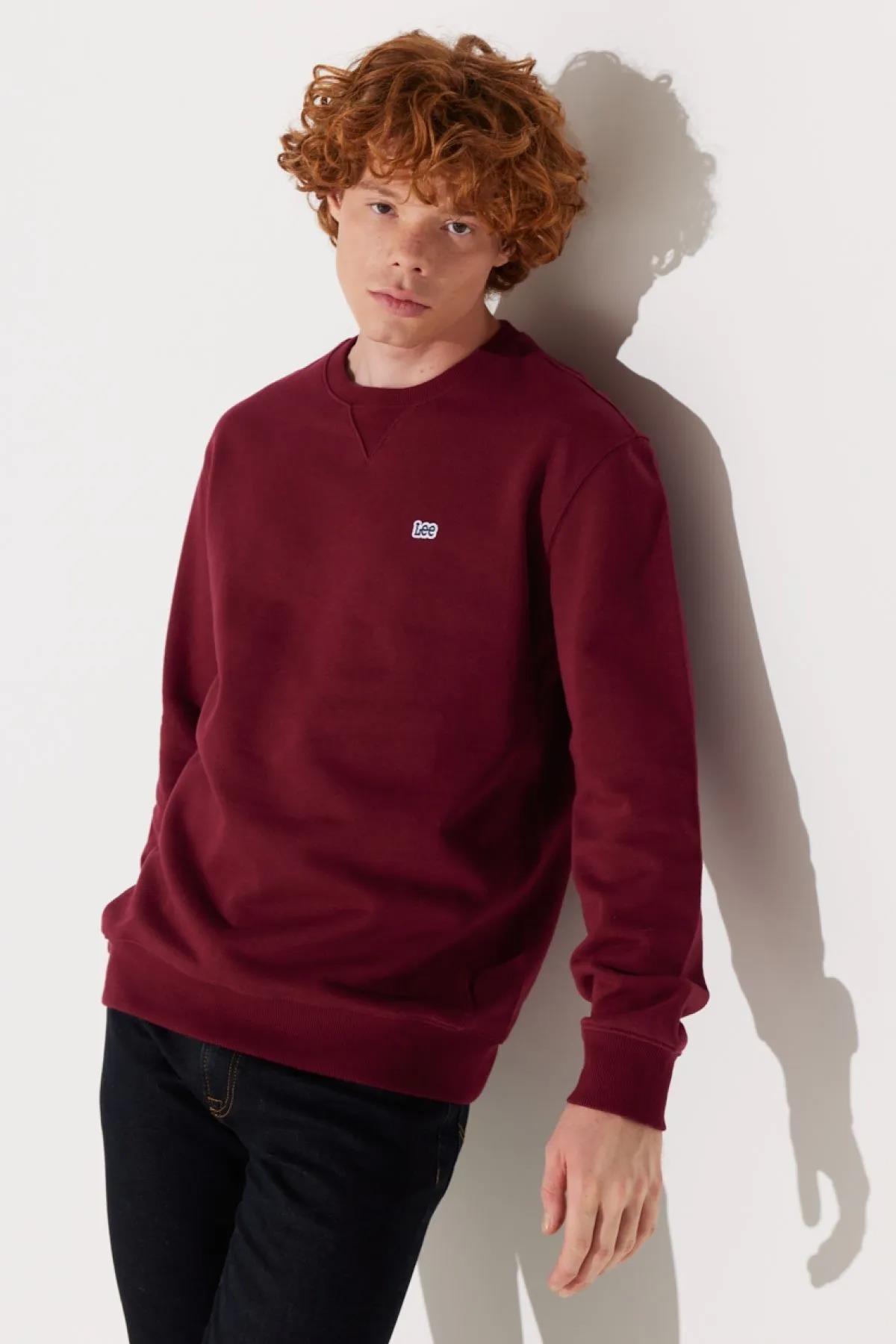 Wrangler Erkek Regular Fit Normal Kesim Pamuk Bisiklet Yaka Şardonlu Sweatshirt - L81IRY - Lee - L81IRY