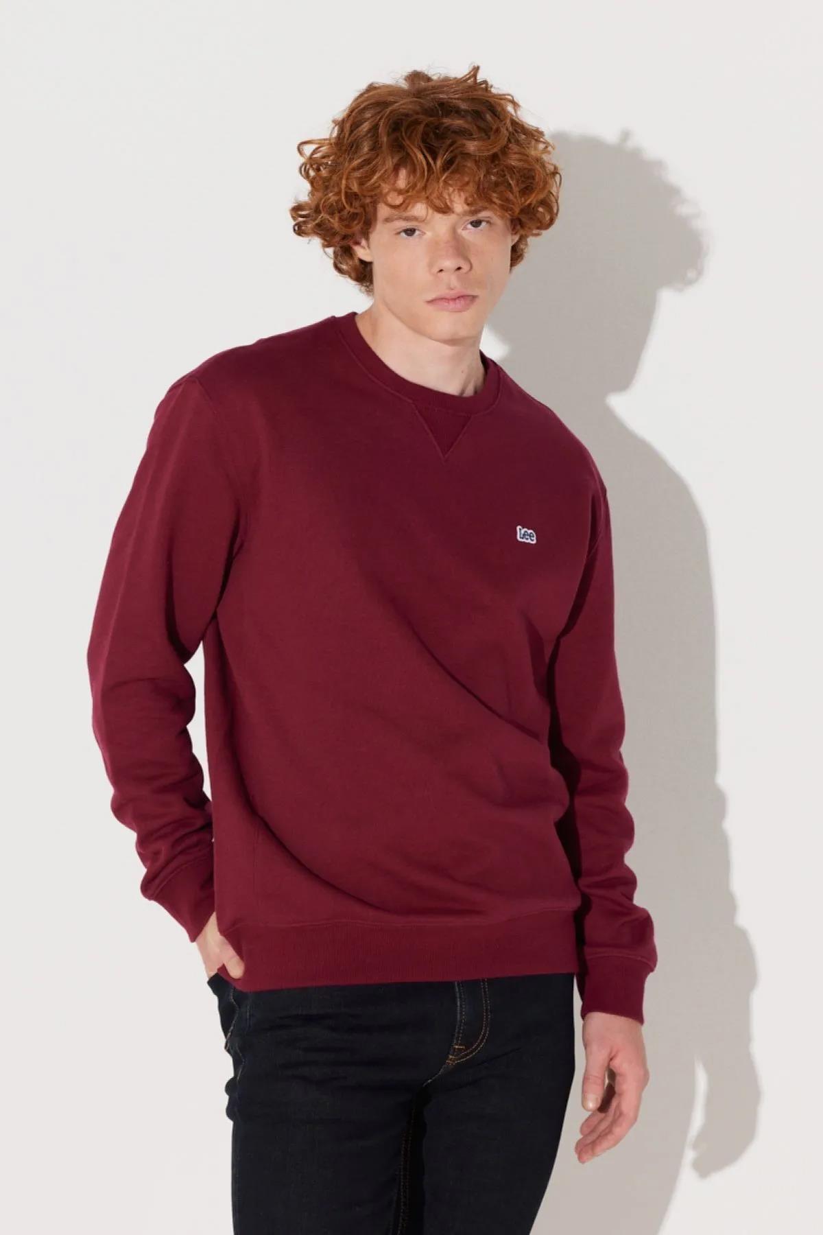 Wrangler Erkek Regular Fit Normal Kesim Pamuk Bisiklet Yaka Şardonlu Sweatshirt - L81IRY - Lee - L81IRY