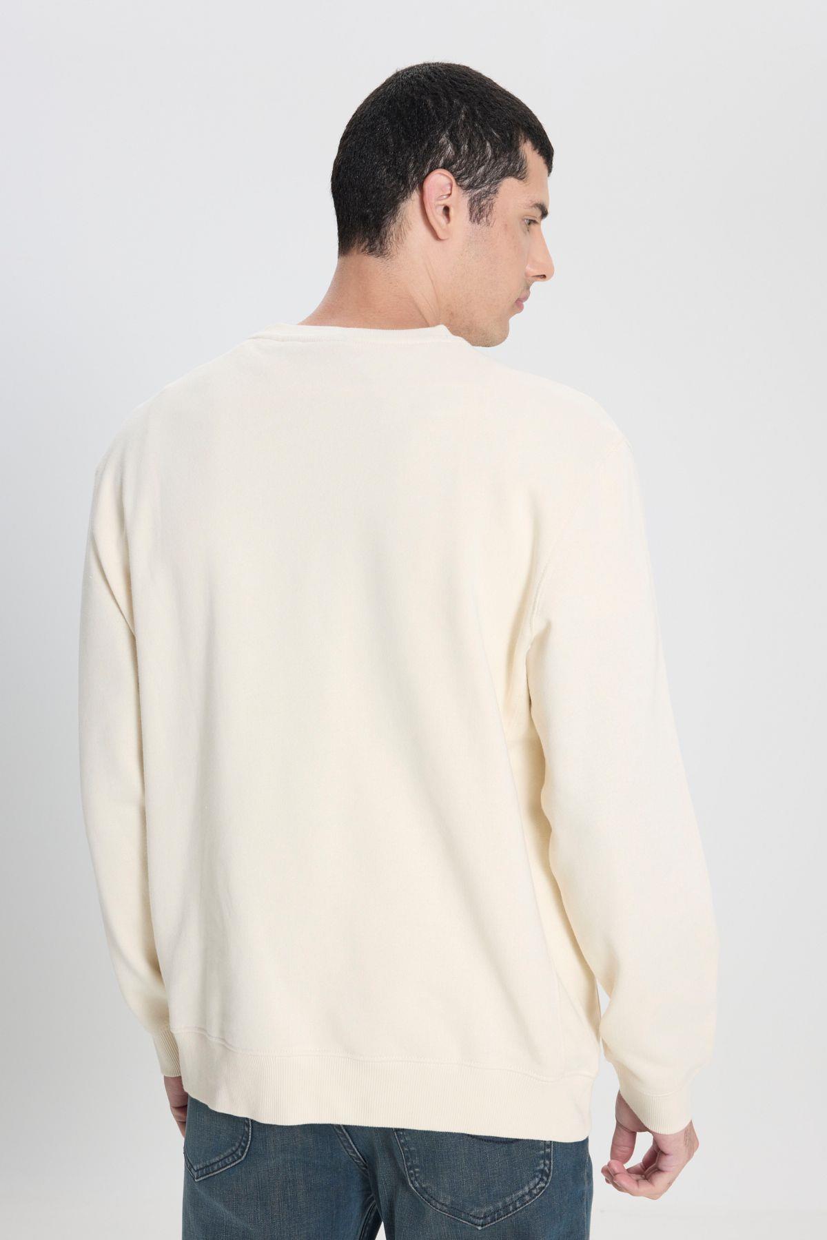 Wrangler Erkek Regular Fit Normal Kesim Pamuk Bisiklet Yaka Şardonlu Sweatshirt - L81IRY - Lee - L81IRY