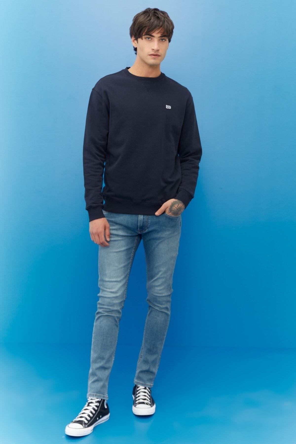 Wrangler Erkek Regular Fit Normal Kesim Pamuk Bisiklet Yaka Şardonlu Sweatshirt - L81IRY - Lee - L81IRY