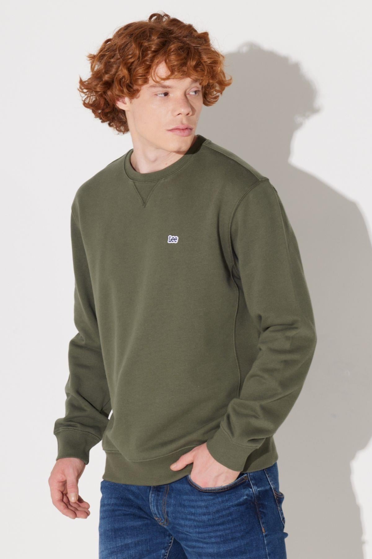 Wrangler Erkek Regular Fit Normal Kesim Pamuk Bisiklet Yaka Şardonlu Sweatshirt - L81IRY - Lee - L81IRY