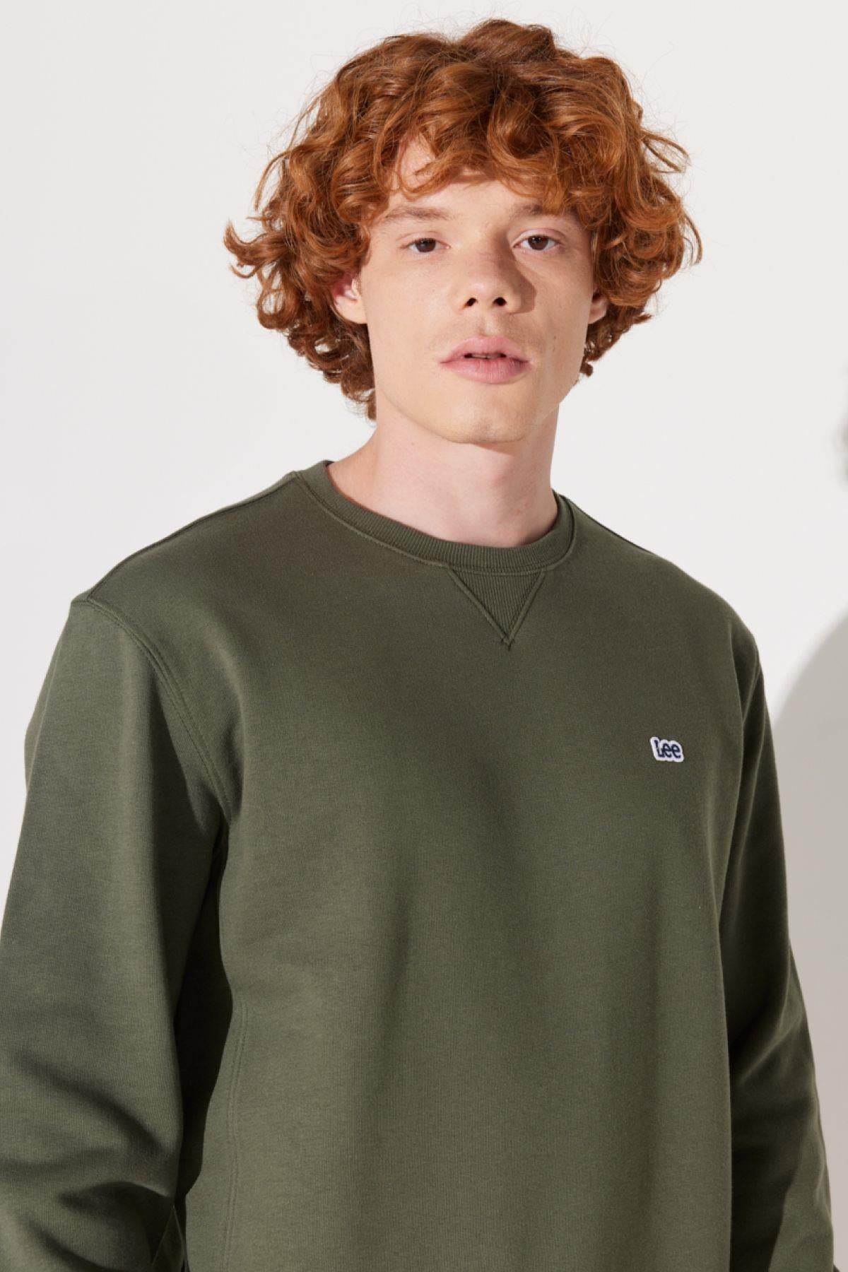 Wrangler Erkek Regular Fit Normal Kesim Pamuk Bisiklet Yaka Şardonlu Sweatshirt - L81IRY - Lee - L81IRY
