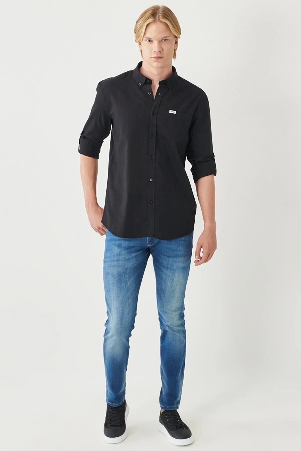 Wrangler Erkek Regular Fit Rahat Kesim Ls Siyah Gömlek - W211841 - Wrangler - W211841