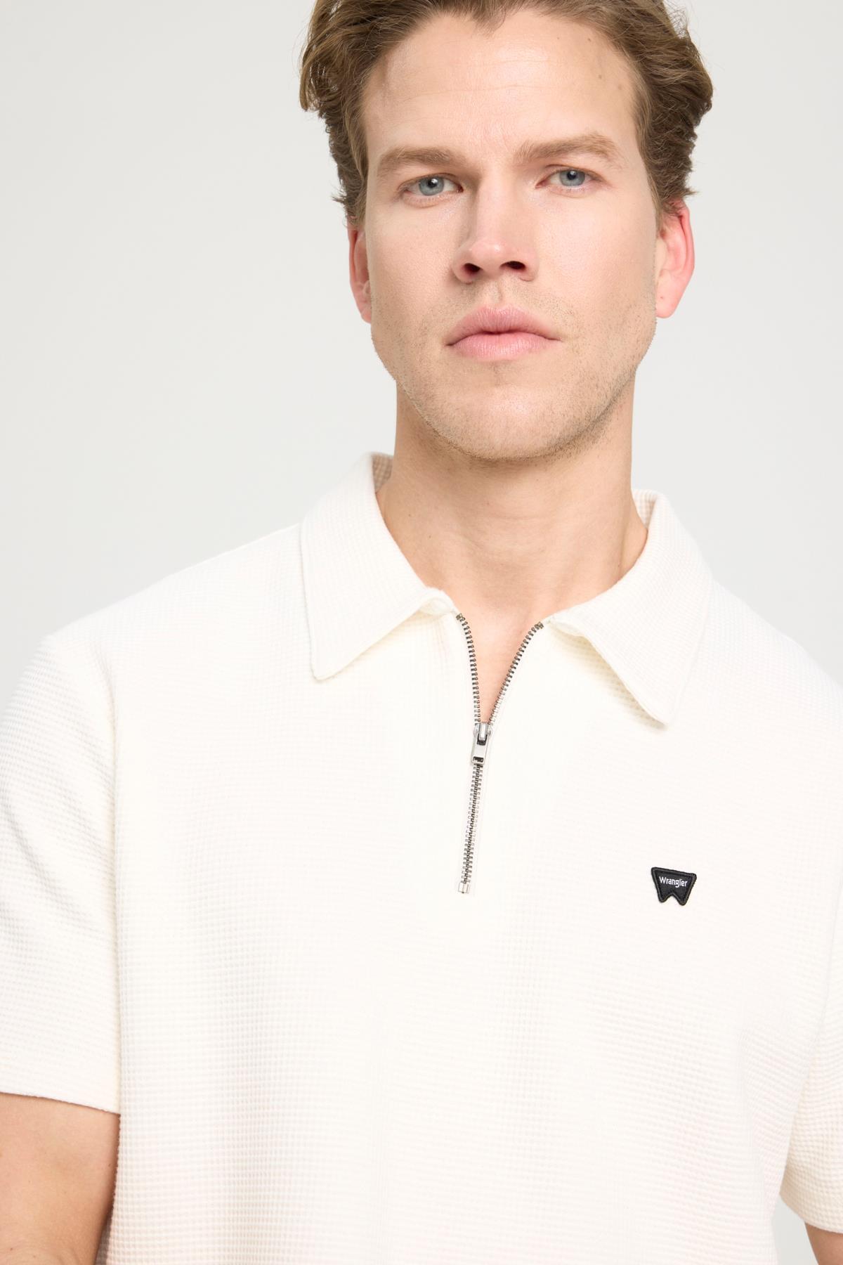 Wrangler Erkek Yarım Fermuarlı Polo Yaka Beyaz T-Shirt - W7NQ2052861Y - Wrangler - W7NQ2052861Y