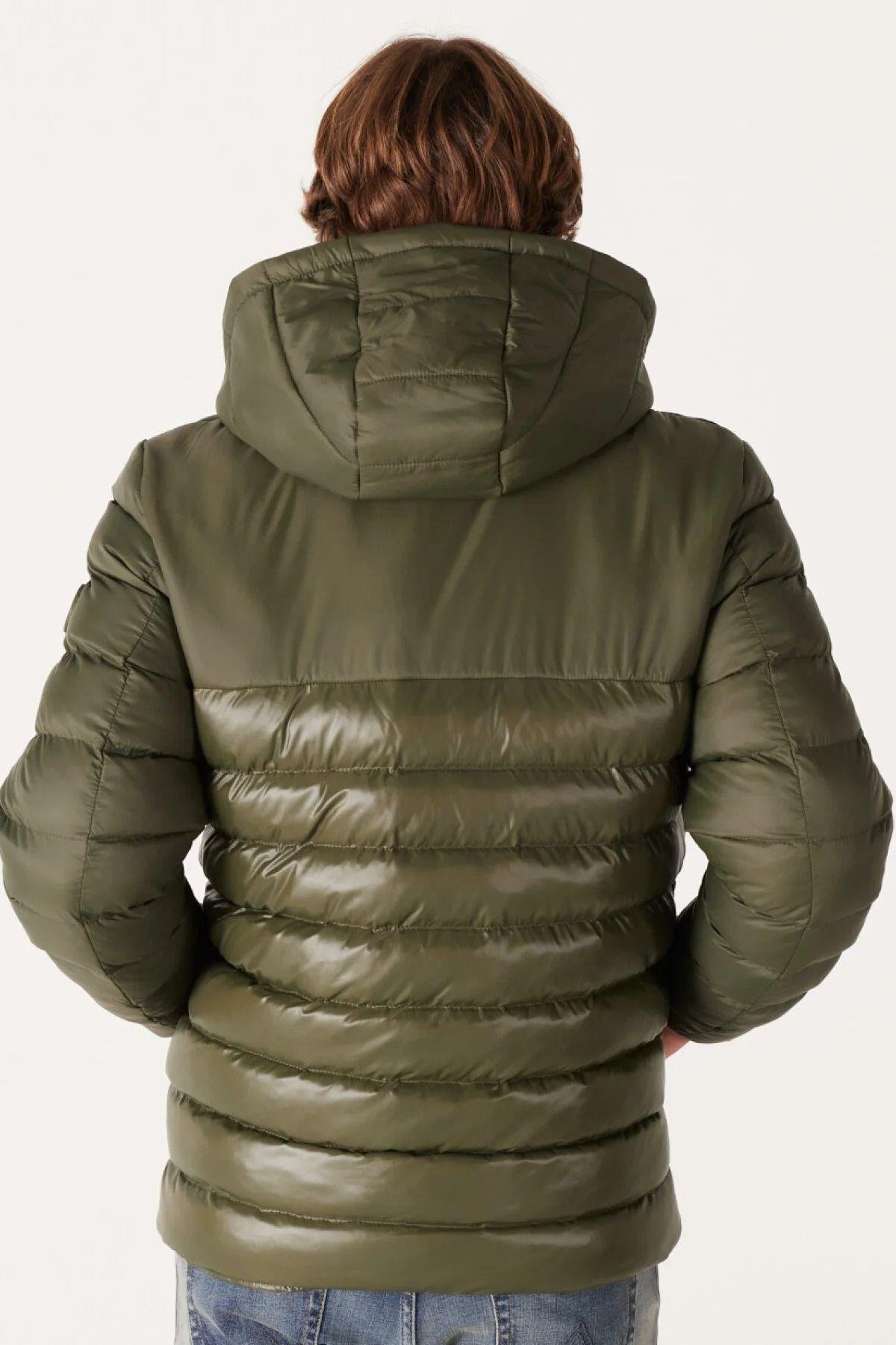 Wrangler Kapüşonlu Regular Fit Haki Erkek Şişme Mont - W232008801 - Wrangler - W232008801