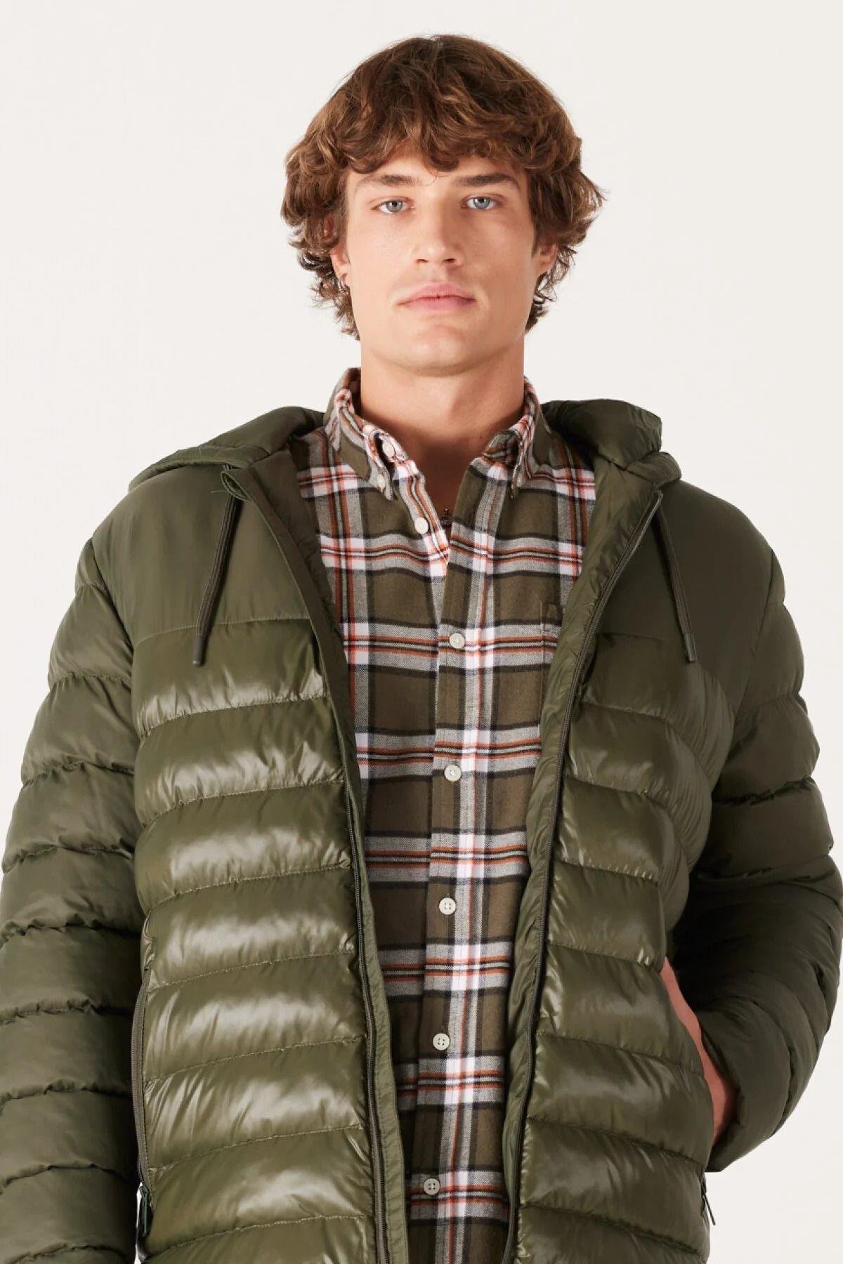 Wrangler Kapüşonlu Regular Fit Haki Erkek Şişme Mont - W232008801 - Wrangler - W232008801