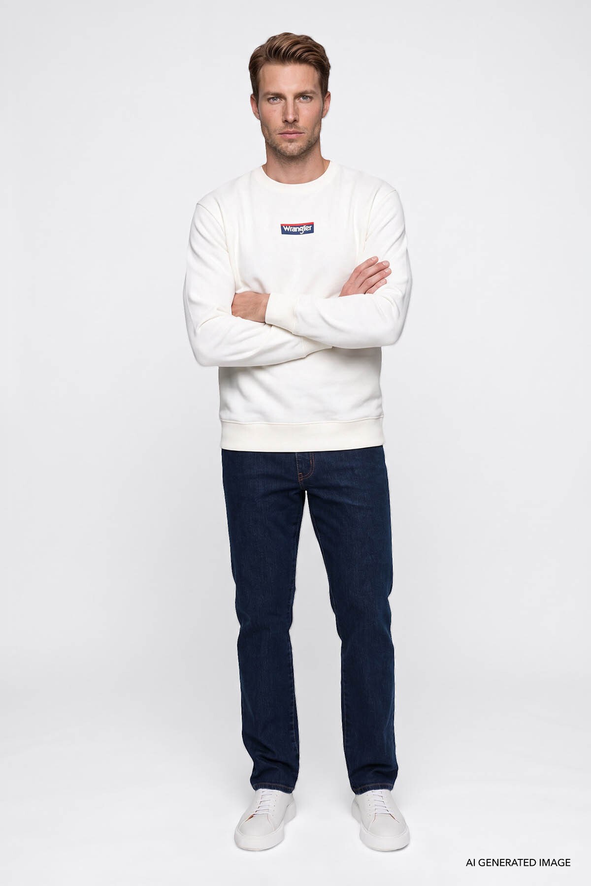 Wrangler Pamuklu Regular Fit Beyaz Erkek Sweatshirt W2620152102 - Wrangler - 5003414717