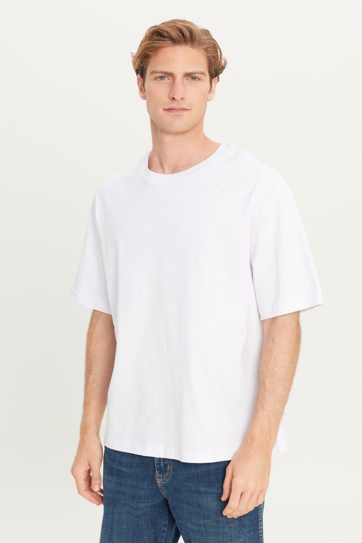 Wrangler Regular Fit Bisiklet Yaka Pamuklu Beyaz Tişört-W241556 - Wrangler - W241556-B