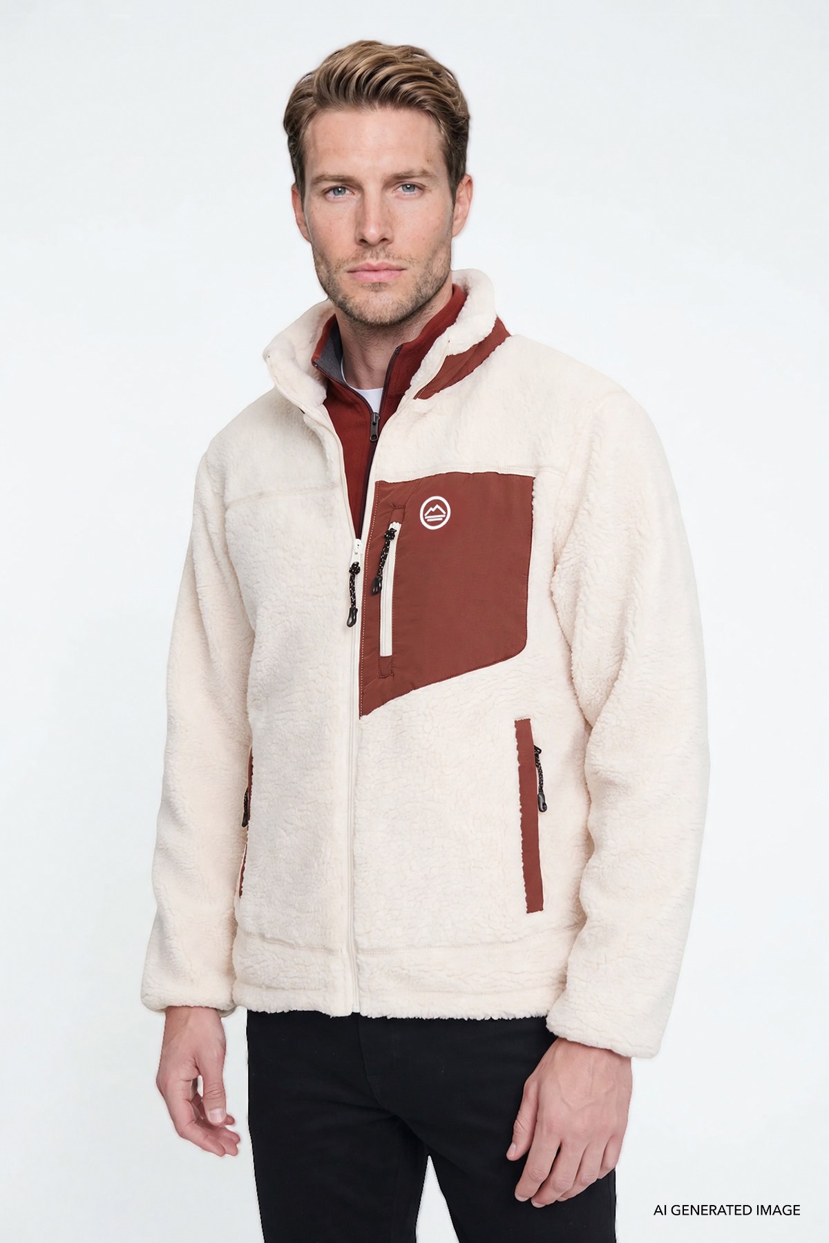 Wrangler Regular Fit Dik Yaka Tam Fermuarlı Cepli Sherpa Ekru Sweatshirt Polar-W2620003 - Wrangler - W2620003-E