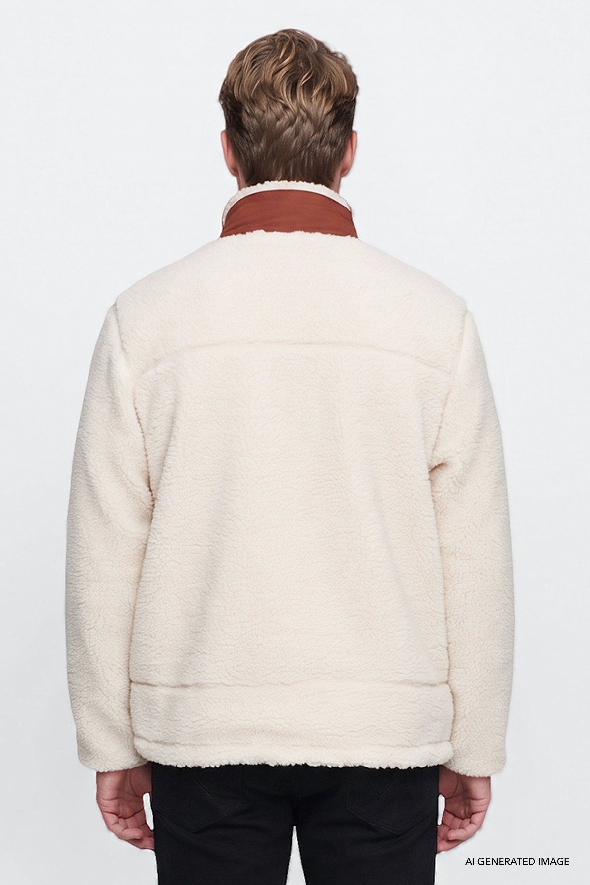 Wrangler Regular Fit Dik Yaka Tam Fermuarlı Cepli Sherpa Ekru Sweatshirt Polar-W2620003 - Wrangler - W2620003-E