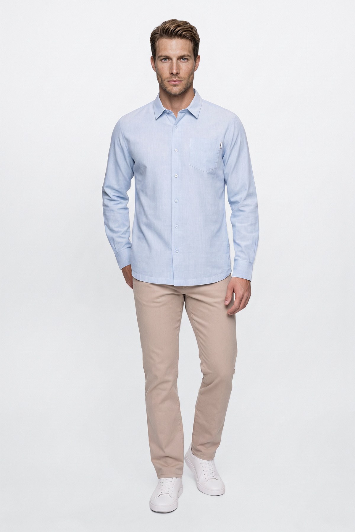 Wrangler Regular Fit Erkek Mavi Gömlek- W2520583400 - Wrangler - 5003317708